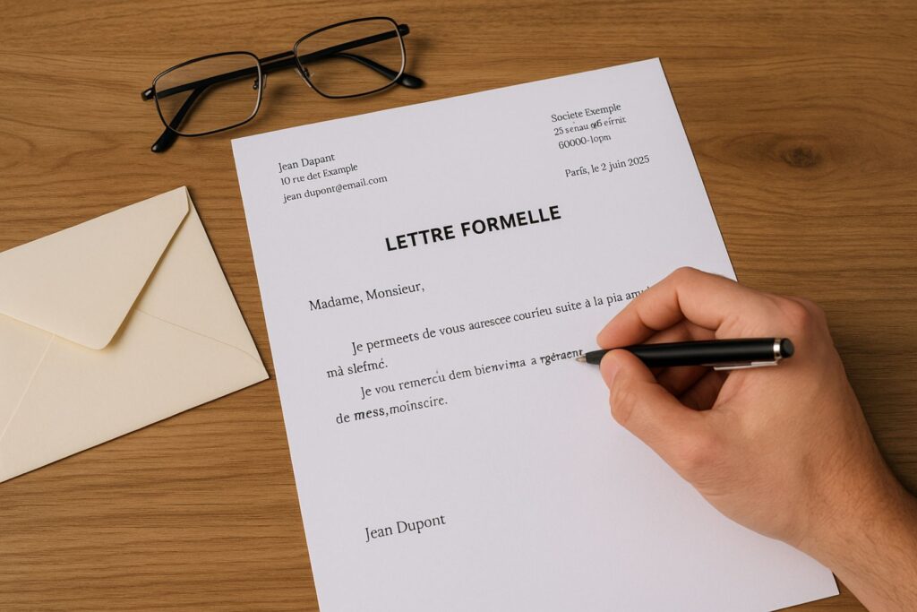 rédiger une lettre formelle