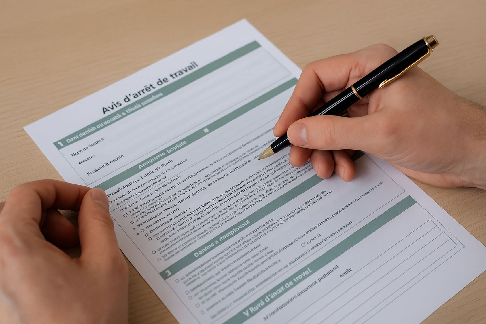 remplir un arrêt de travail