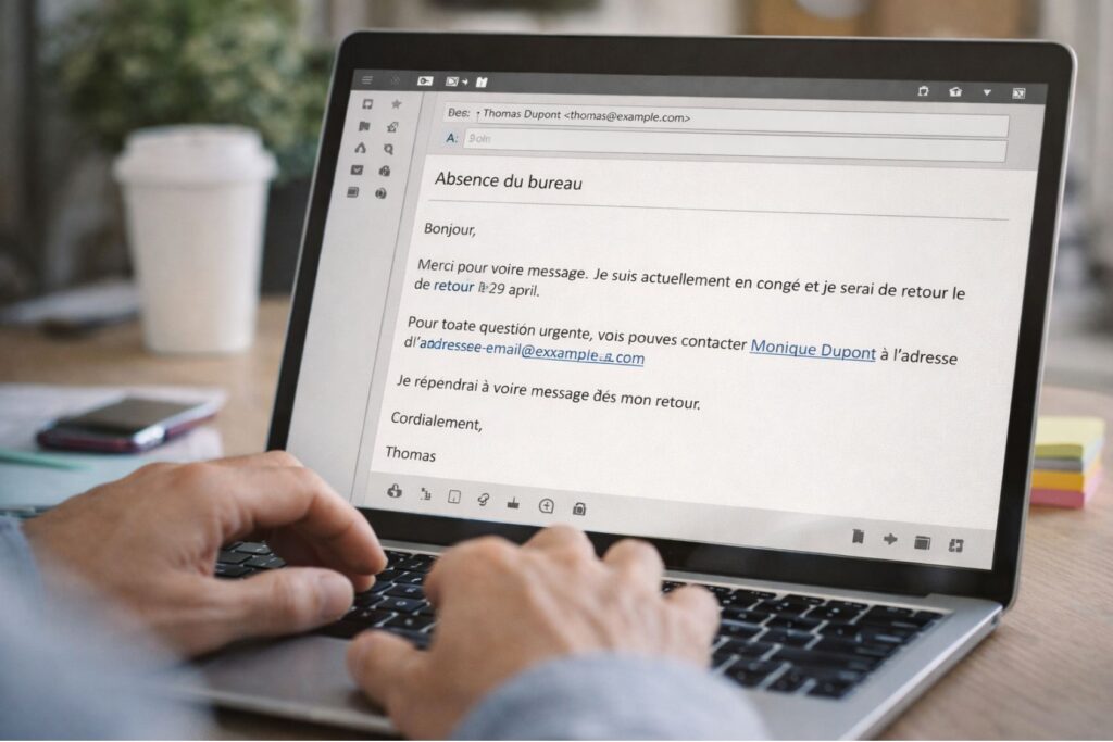 message d'absence au travail